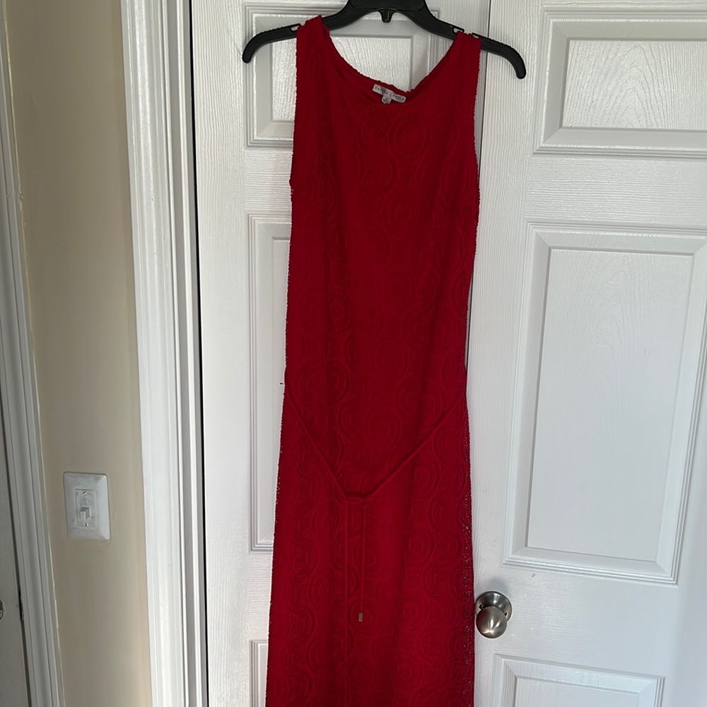 Long red maxi dress